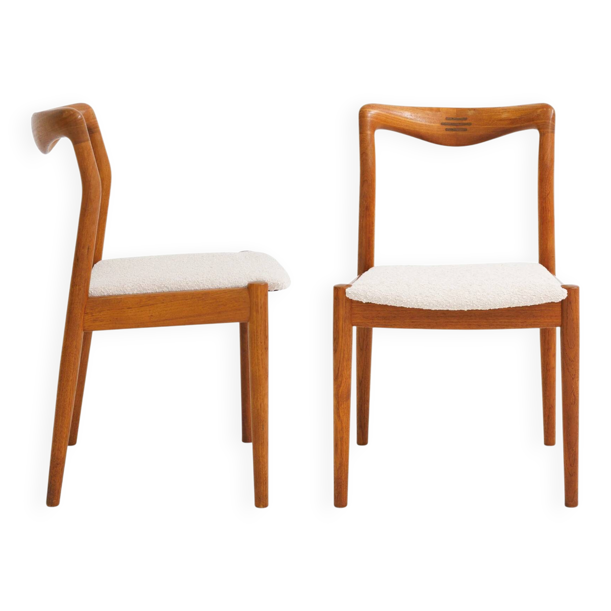 Set of 2 mid-century Danish dining chairs by H.W. Klein