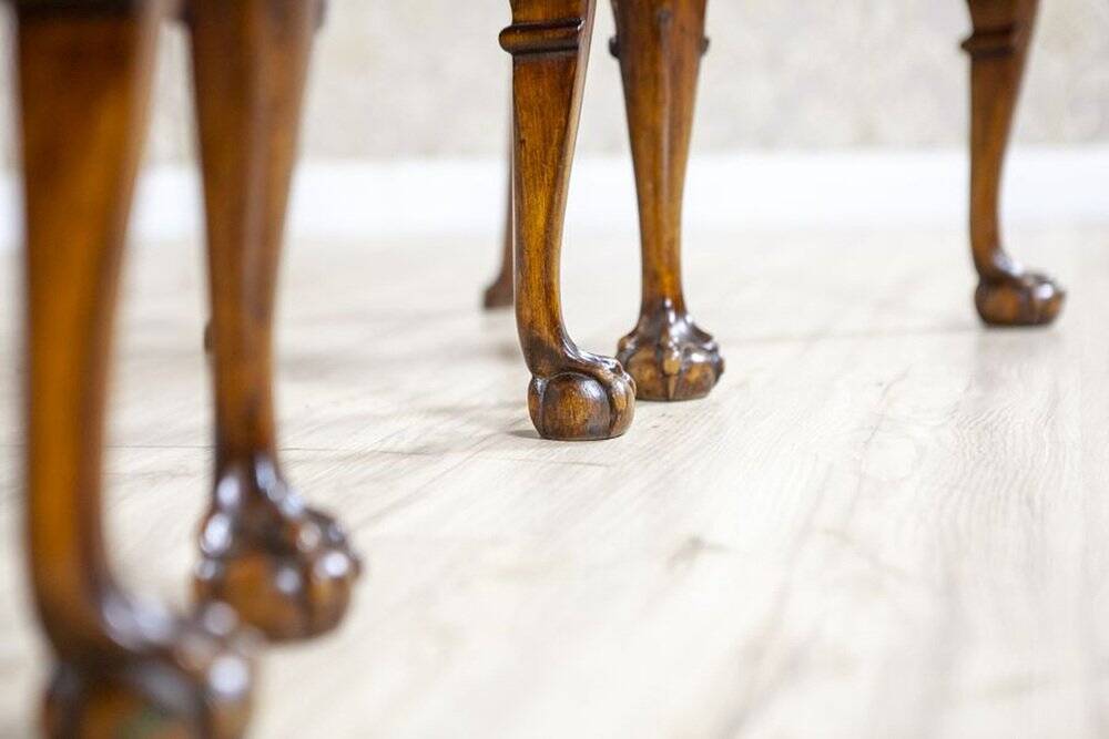 Vintage English Walnut Chairs, 1920s, Set of 3