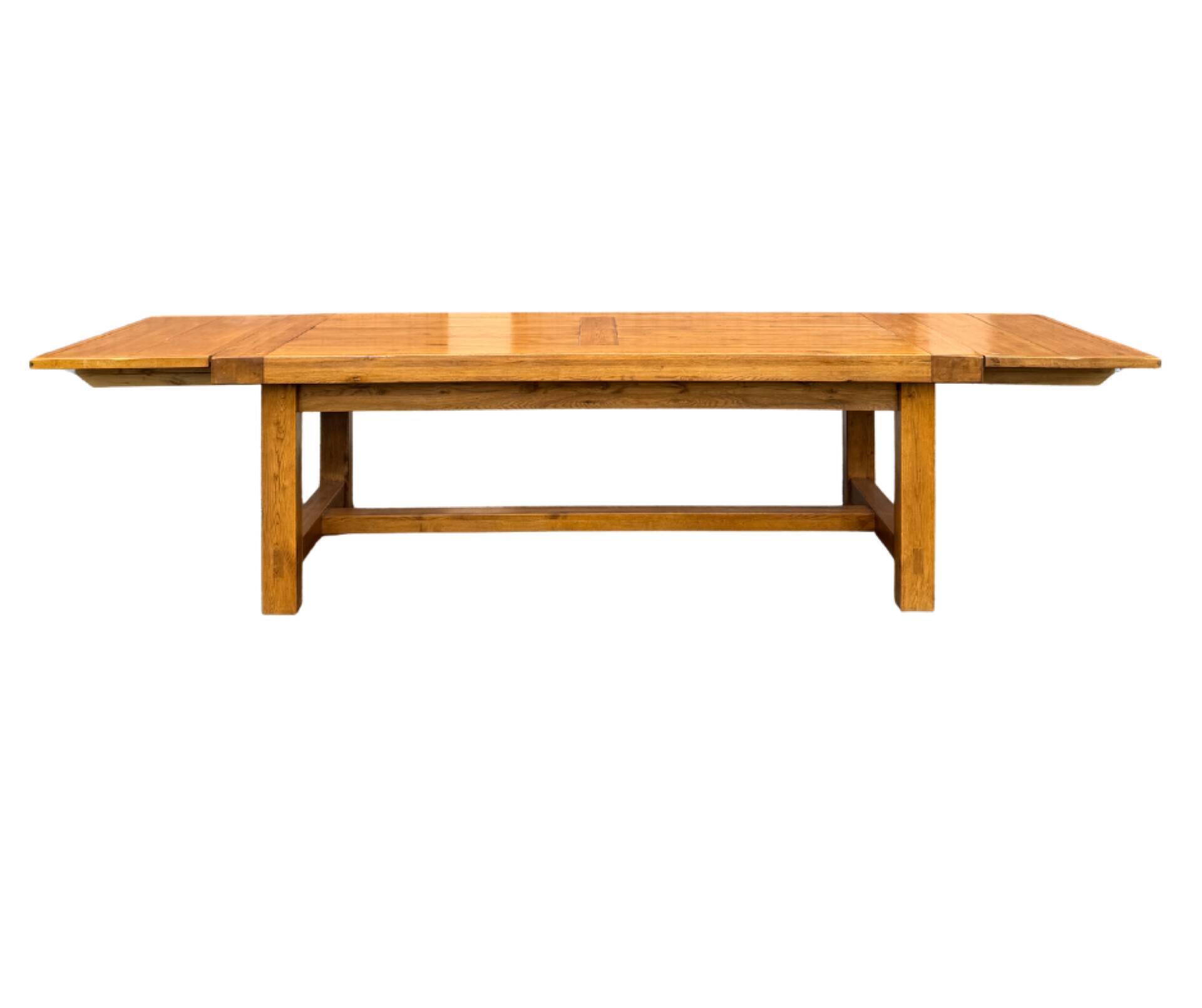 Table de ferme en chêne massif avec rallonges 2m20/3m20