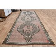 Vintage Turkish Handmade Wool Oushak Runner Rug 121x352