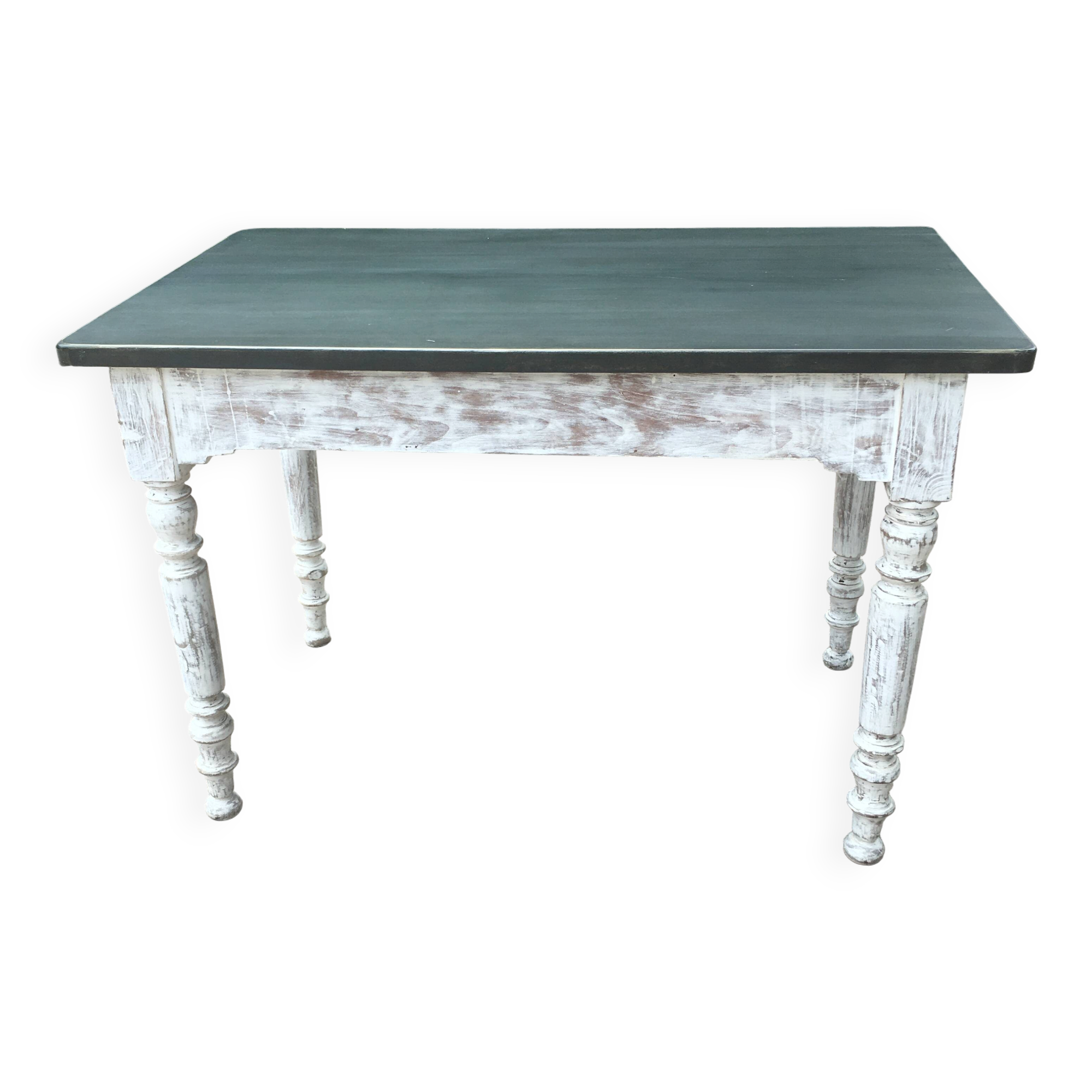 Louis Philippe table with a metal top