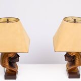 Large Ceramic Toetanchamon Table lamps 1970s