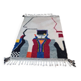 Tapis berbère bohemian en laine fait main 150 X 100 CM