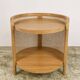 Coffee table made of teak and handcrafted rattan from Indonesia.
