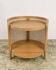 Coffee table made of teak and handcrafted rattan from Indonesia.
