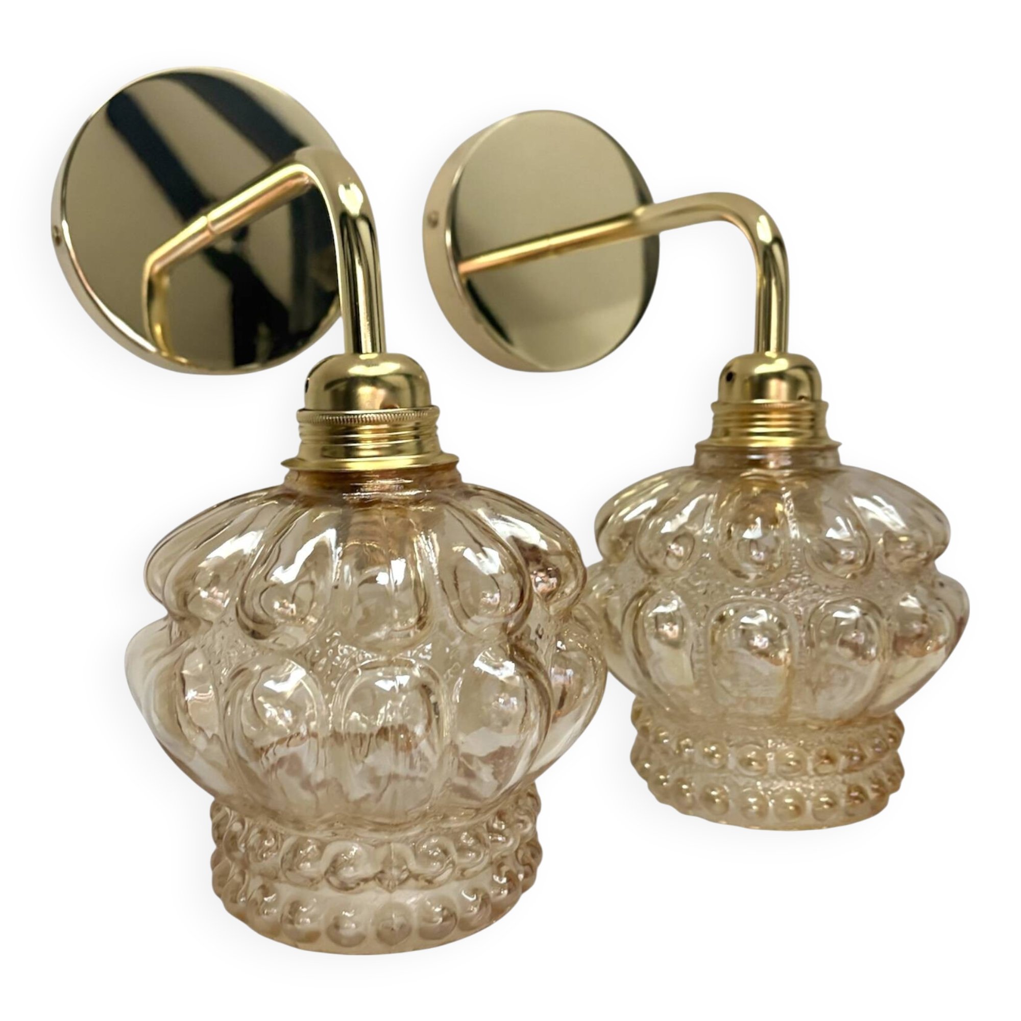 Set of 2 gold wall lights