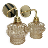 Set of 2 gold wall lights