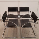 Set of 4 black armchairs