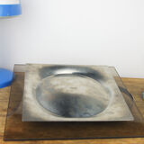 Smoked glass tray and chrome made in France