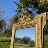 Large antique mercury-gilded mirror from the Napoleon III period