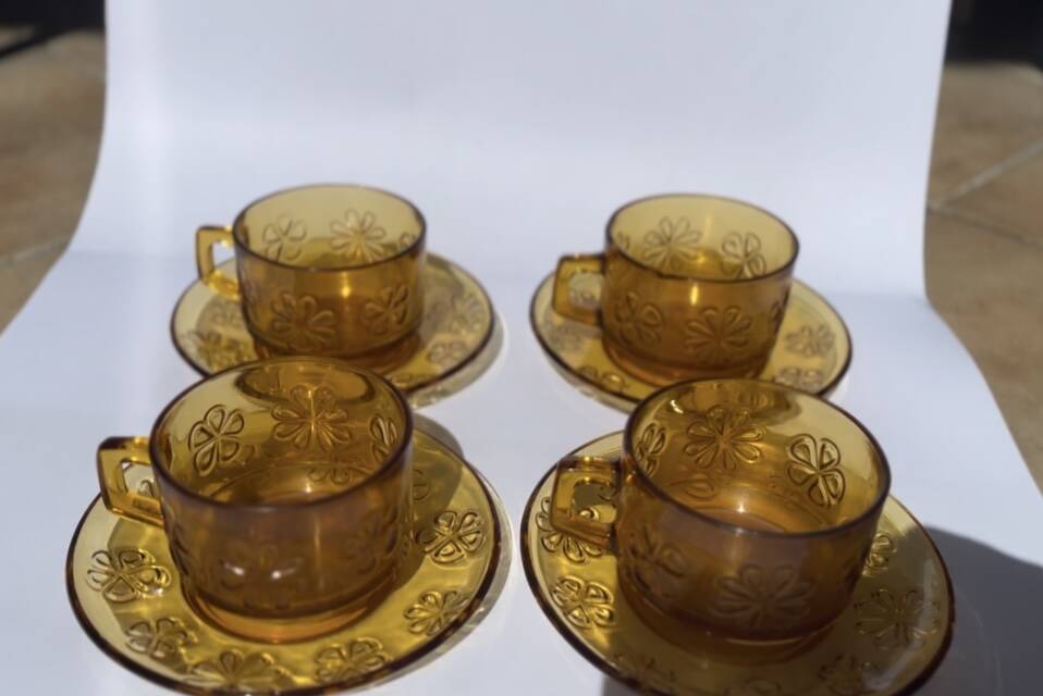 Vereco tableware (Daisy model) smoked glass