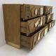 Brutalist Italian Ash Tree and Brass Chests of Drawers, Two