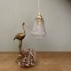 Vintage art deco tulip pendant light in frosted glass