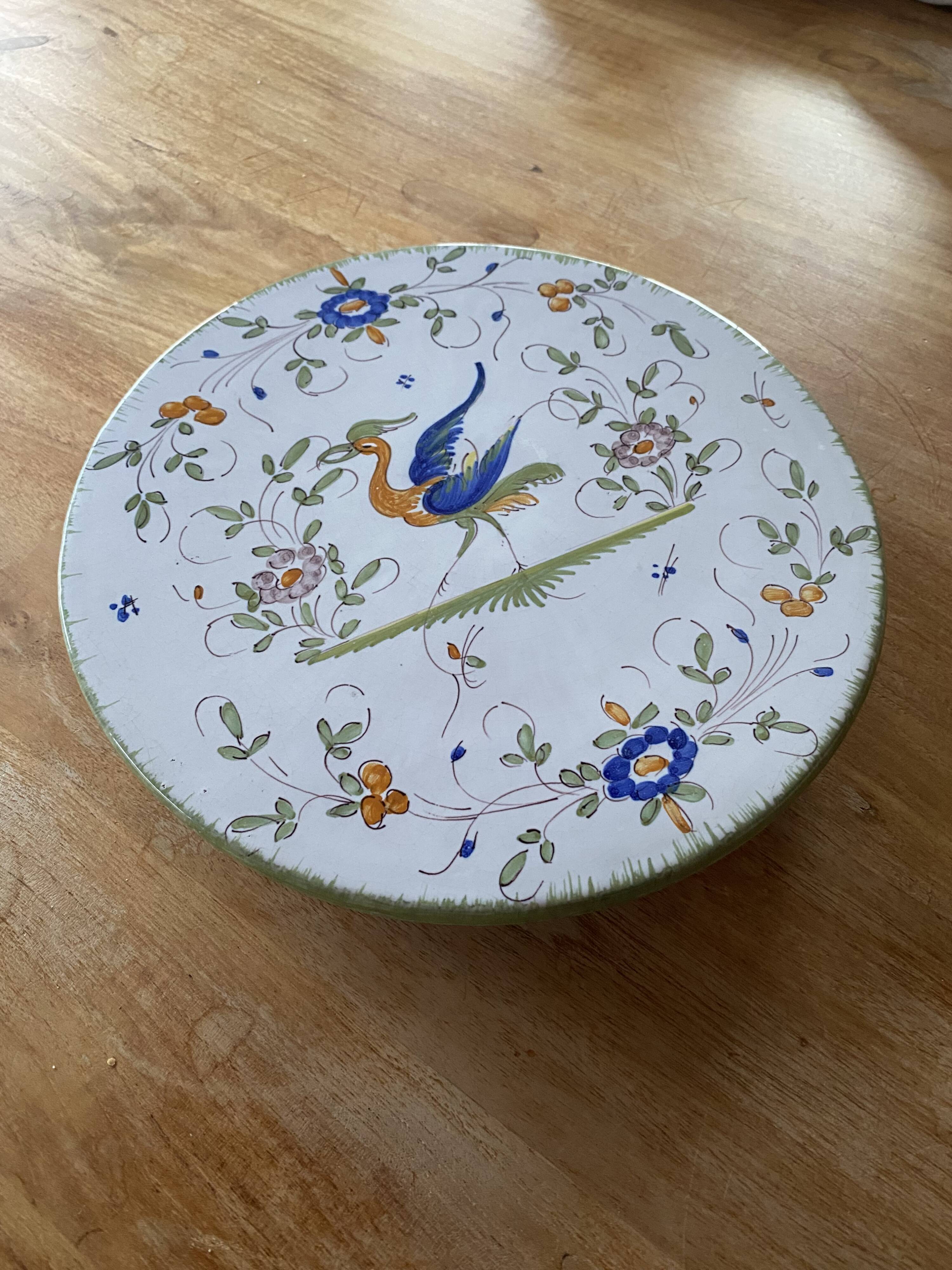 Decorative tray in Moustiers earthenware