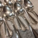12 Christofle silver plated dessert spoons, 17cm