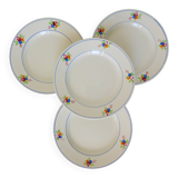 Série de 4 assiettes dessert vintage de la manufacture de Gien Nice 210687