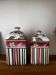 Set of two pots or jars American Atelier Ashley floral pattern.