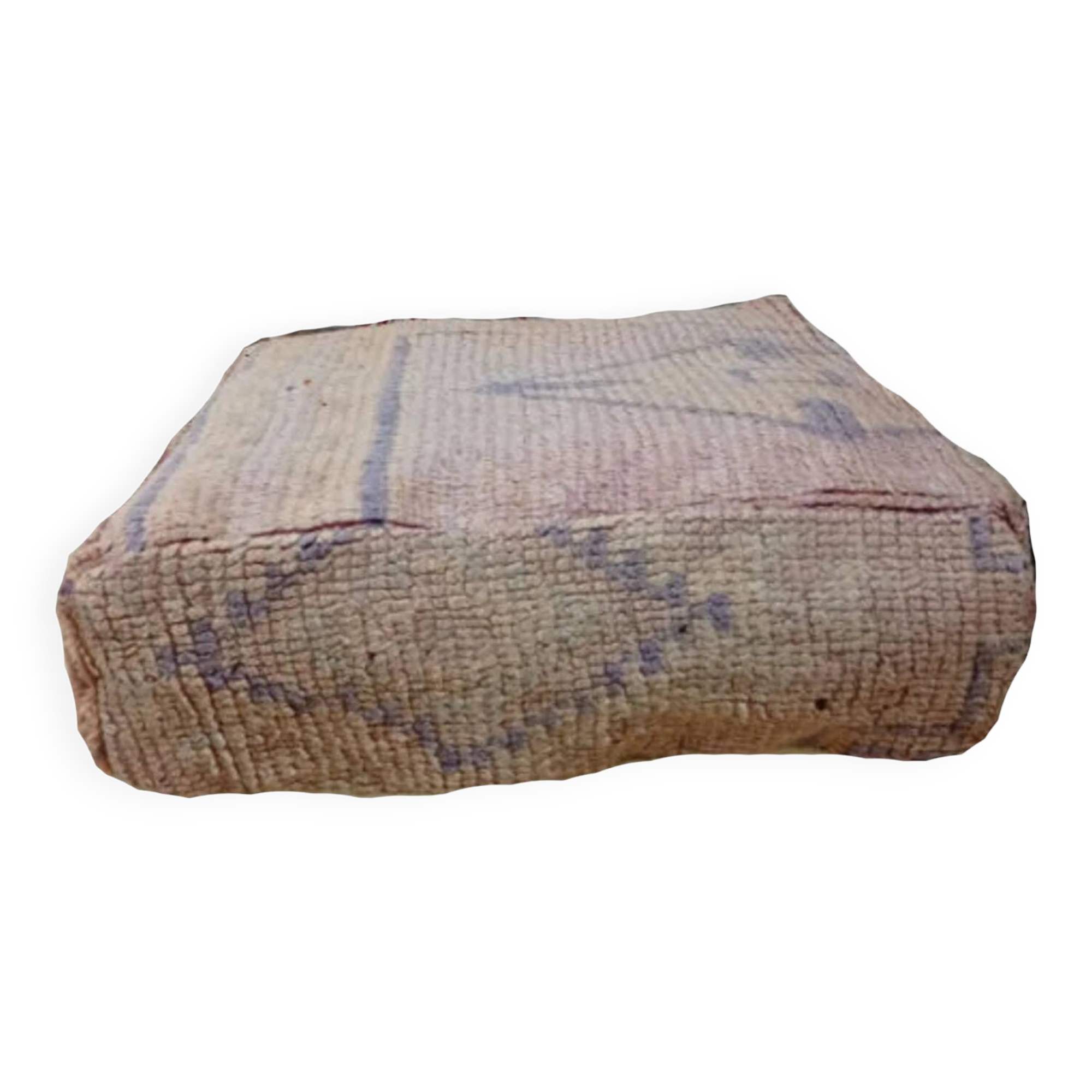 Handmade Berber pouf in wool 60 X 60 X 20 CM