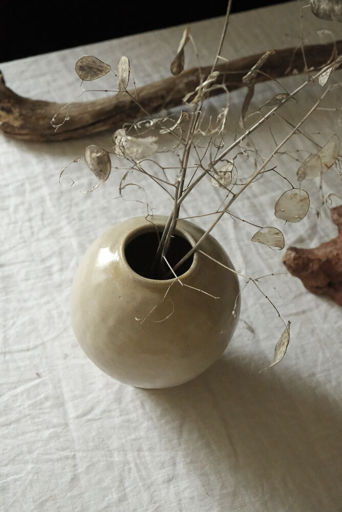 Vase boule en grès