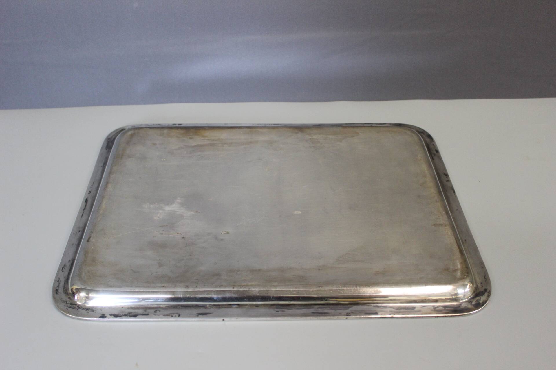 Silver-Plated Service Tray with Marine Anchor