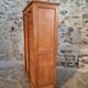 Armoire à rideaux vintage en chêne français – années 1960 – rangement de bureau avec étagères réglables