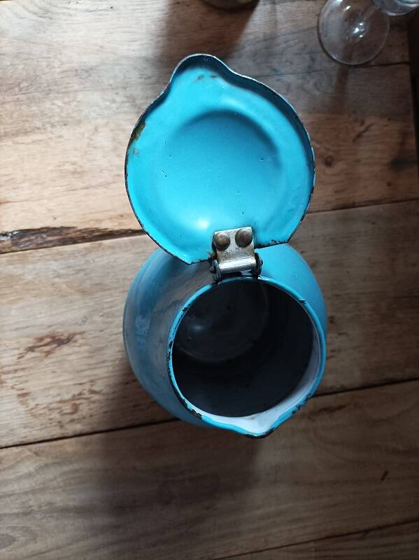 Broc Pitcher Metal Patinated Blue Enameled dpmc 0923214