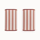Pair of striped fabric wall lights