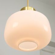Pair of Mid-Century Opaline Pendant Lamps, 60s