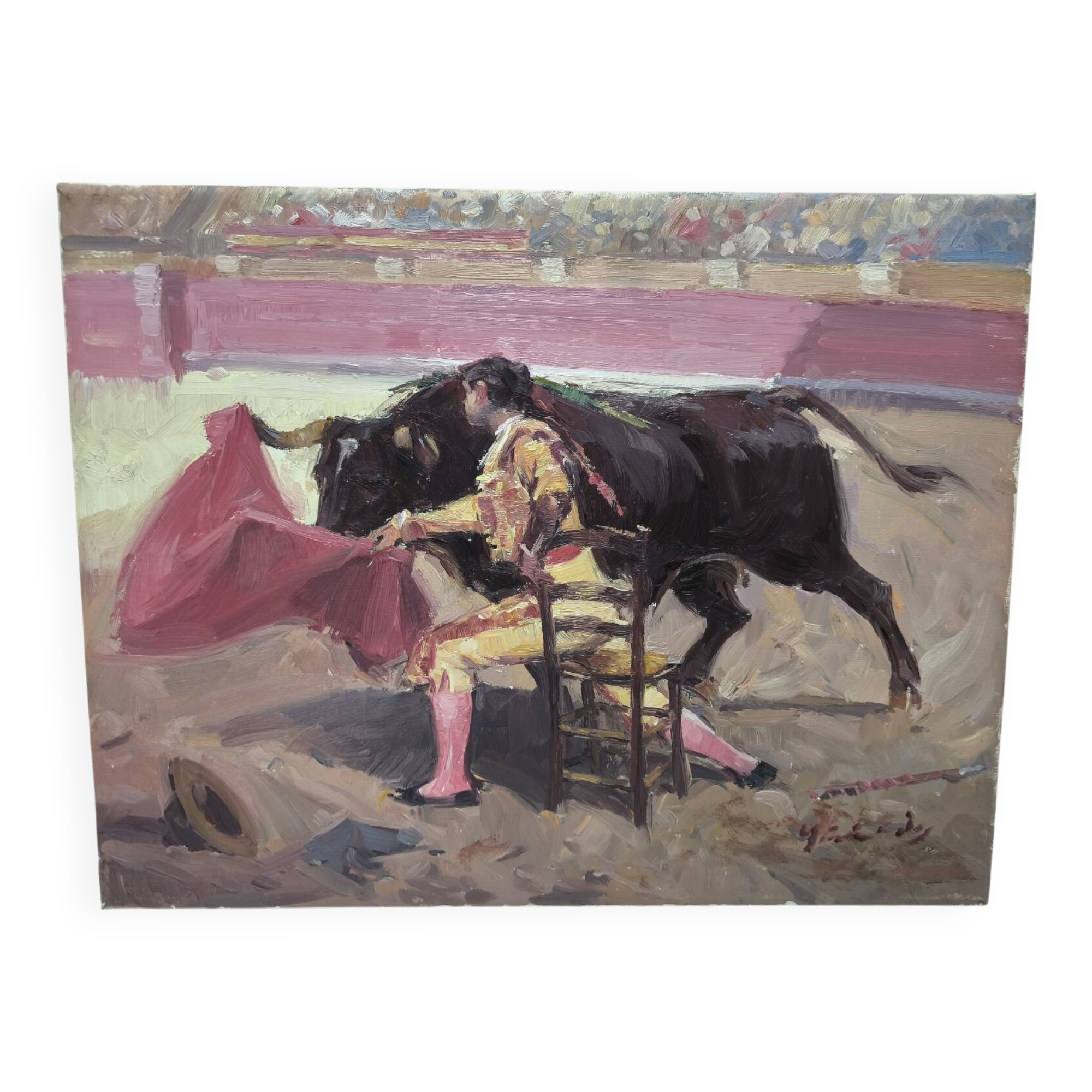 Peinture de tauromachie faite à la main