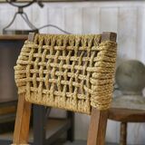 Set of 6 woven rope chairs by Adrien Audoux & Frida Minet for Vibo Versoul 1940's