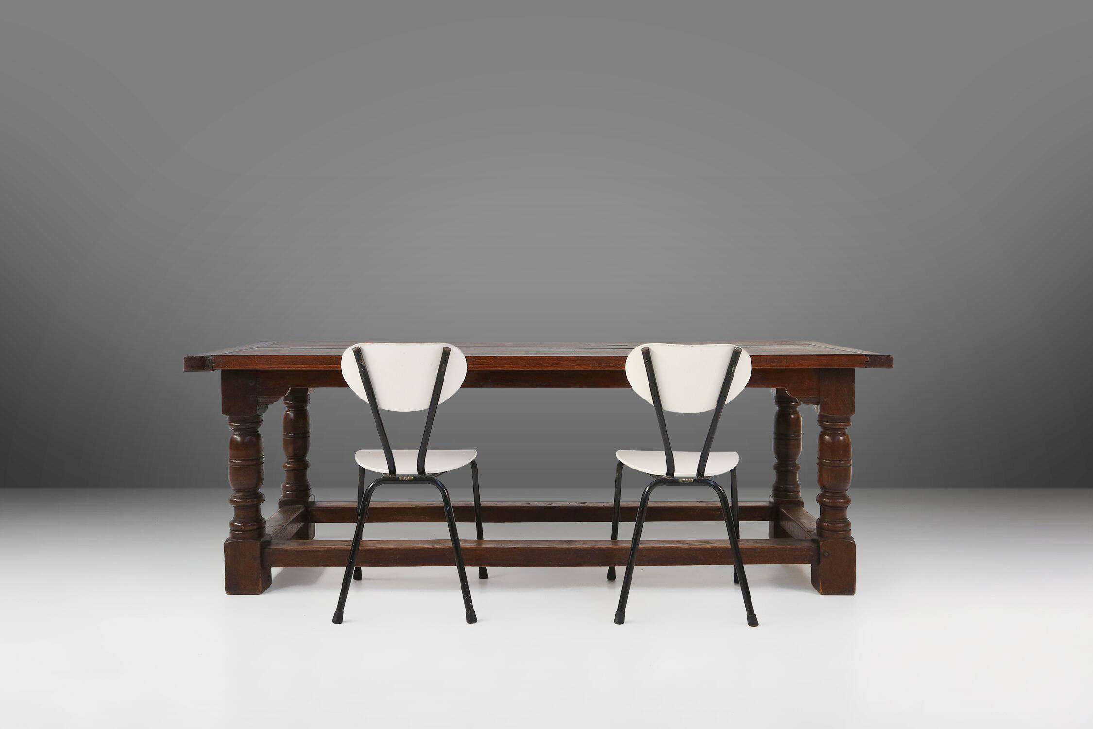 Antique solid Oak Table, France, 1850s