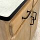 Buffet vintage 60's bois brut et formica bleu