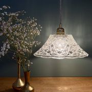 Vintage molded glass lampshade pendant light - tableware collection -