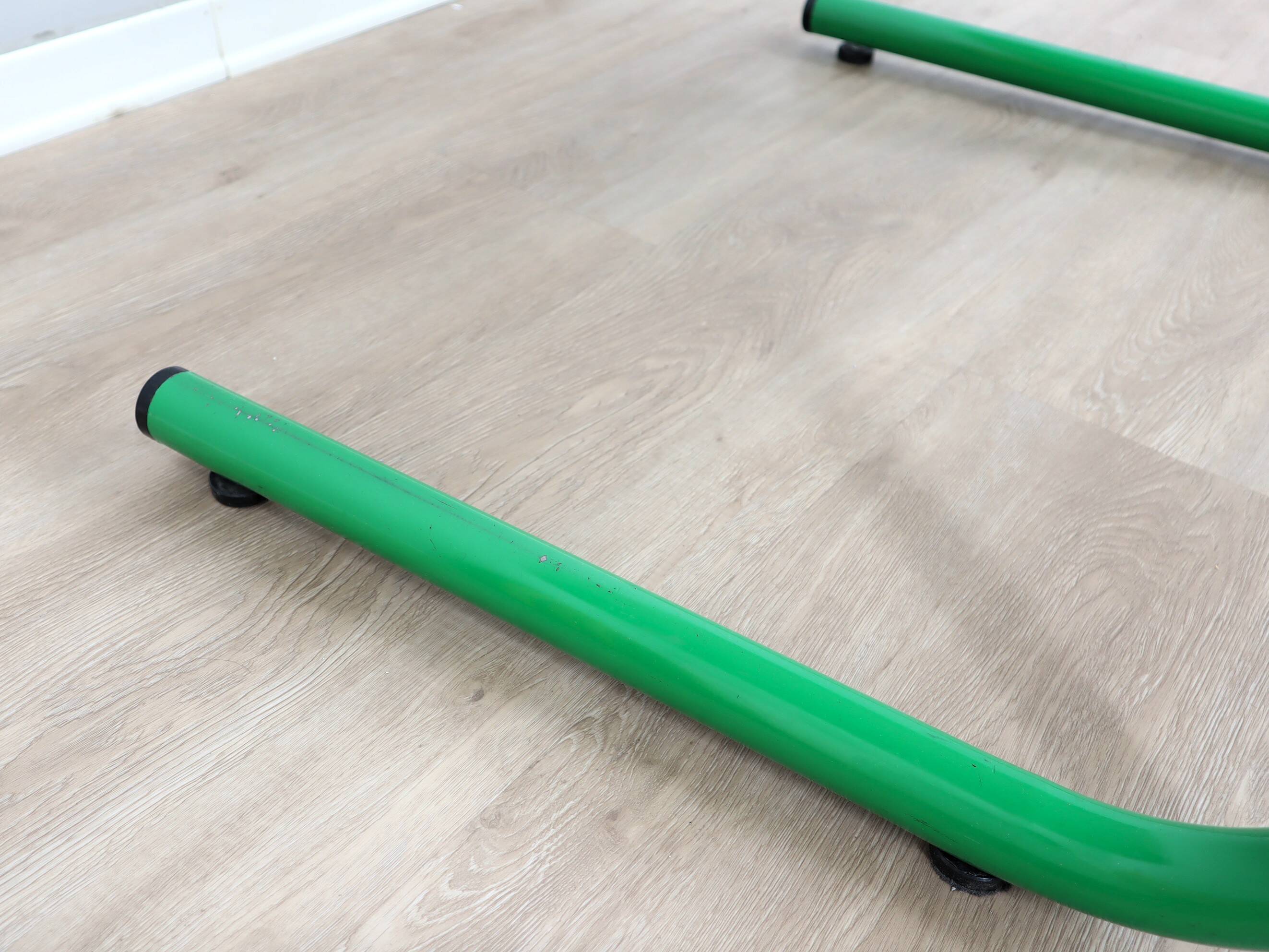 1960s Bieffeplast vintage green metal frame desk
