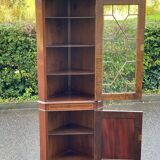 Victorian corner cabinet in solid wood and marquetry