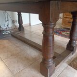 Table bois massif chene - type table de réfectoire pieds incurves