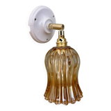 Vintage tulip wall light in thick amber glass