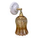 Vintage tulip wall light in thick amber glass