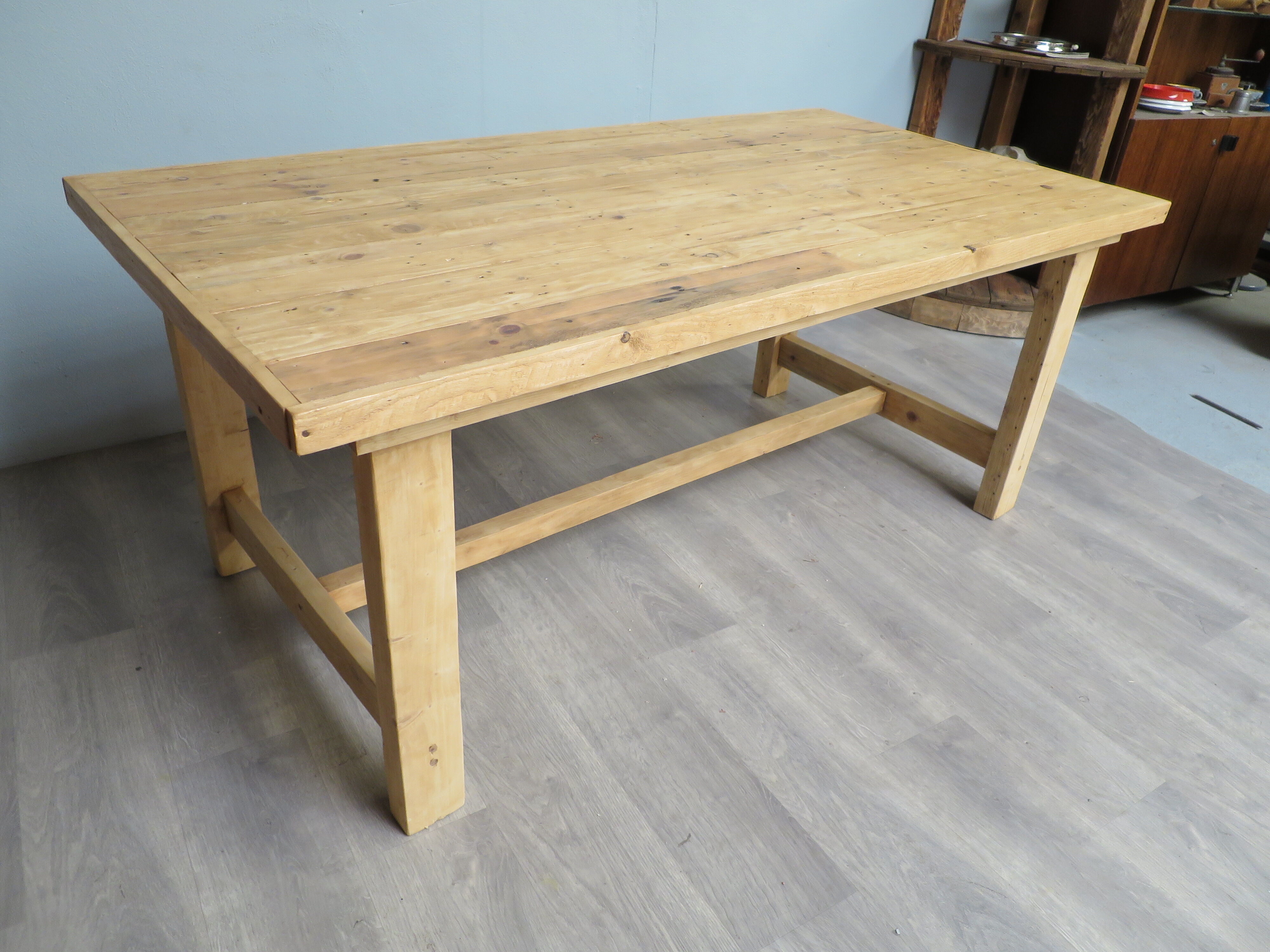 Farmhouse table made of "recycled" wood