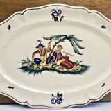 6 anciennes assiettes creuses à soupe decor au chinois Sarreguemines