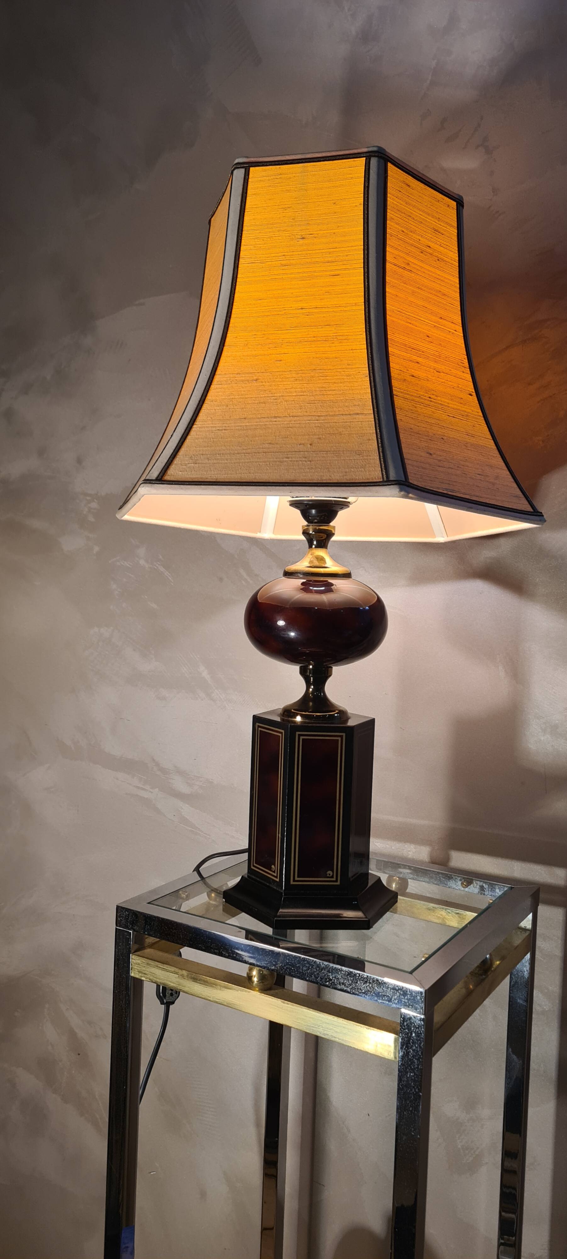 Le dauphin lamp 1960/70, original lampshade