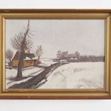 Painting „The Winterscape”, Scandinavian design, 1960s