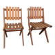 Pair of solid pine folding chairs - Editions DEJOU