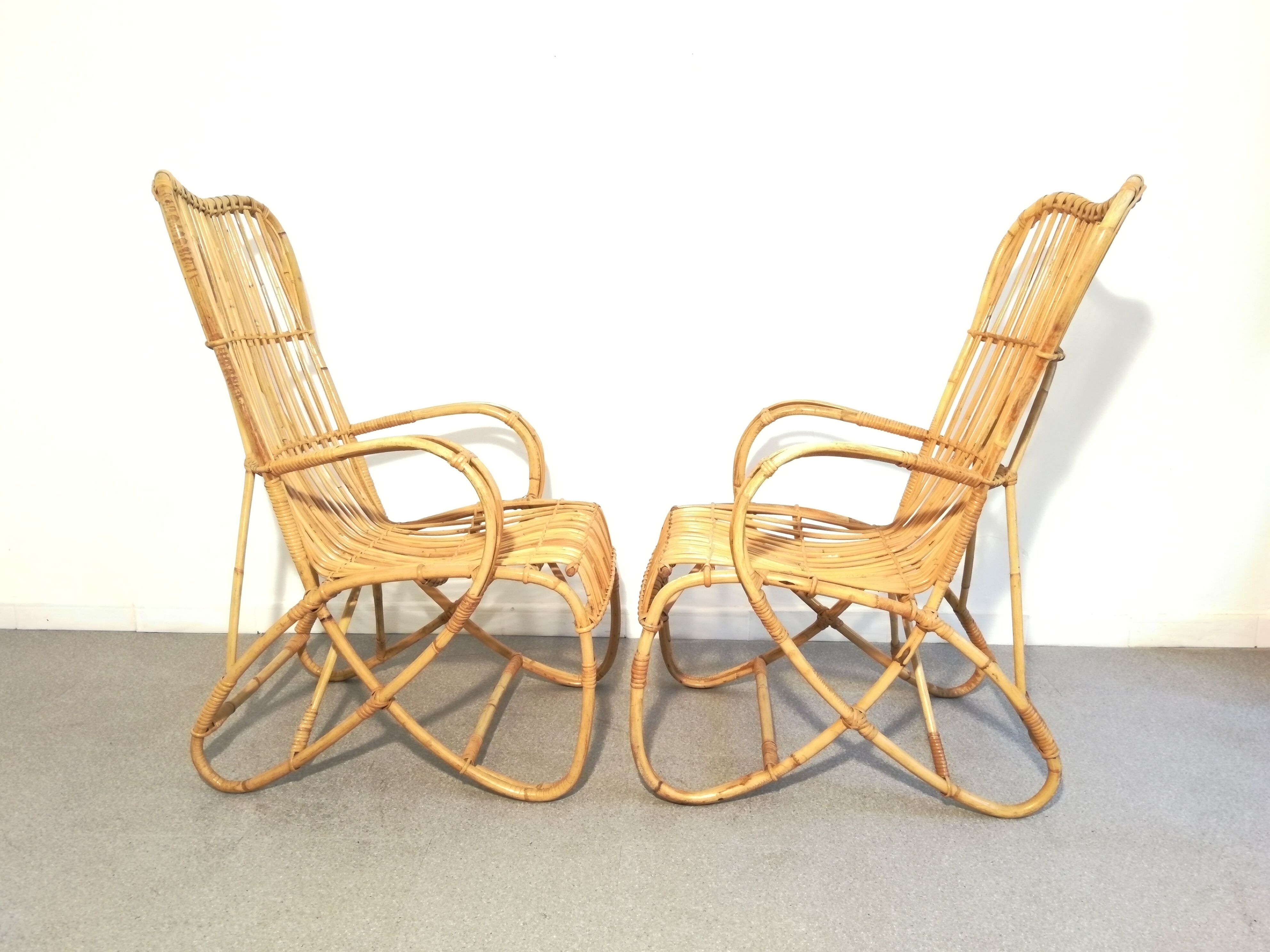 Paire de fauteuils en rotin Rohé Noordwolde
