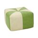 Vintage Square Pouf Skai Faux Leather Green Cream 43cm