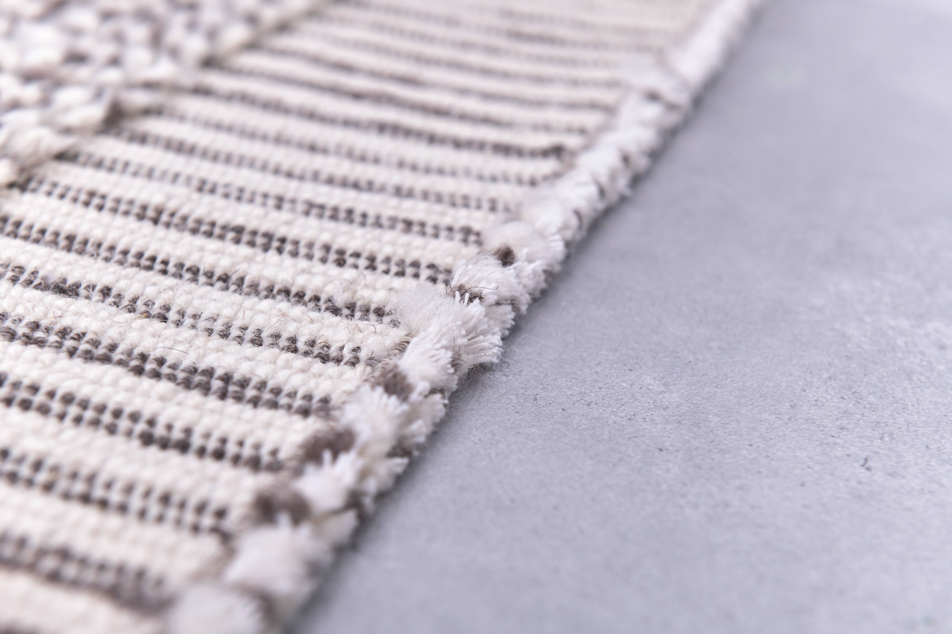 2x8 Pinstriped Handmade Wool Turkish Runner Rug, 67x250Cm