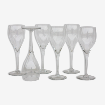 Série de 6 verres à eau n°2 en cristal de baccarat modèle saint-rémy