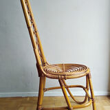 Chair rattan french work of the 1960