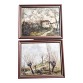 Paire de peintures à l'huile