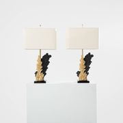 Pair of bronze and resin lamps by Philippe Cheverny, 1970s